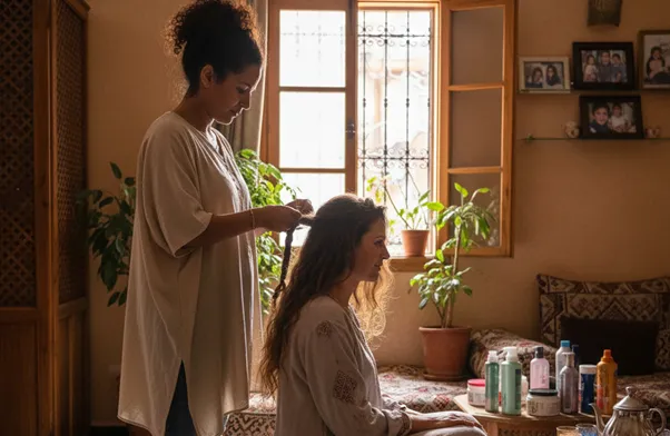 جلسة جمال منزلية في الدار البيضاء