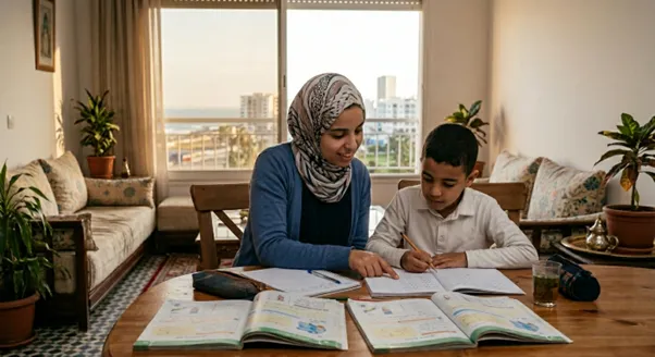 الدعم المدرسي المنزلي لتلميذ في المرحلة الابتدائية بالدار البيضاء